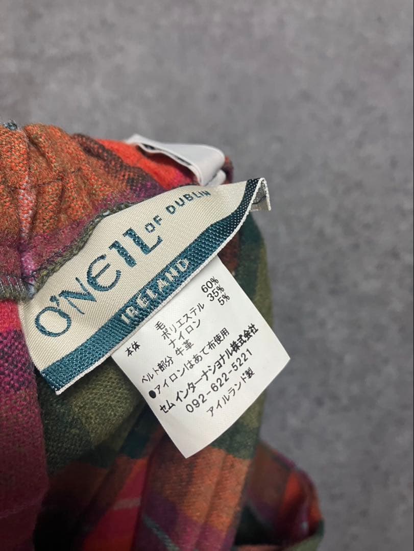 【タグ付き未使用品】オニールオブダブリン　巻きスカート　プリーツ　チェック　膝丈