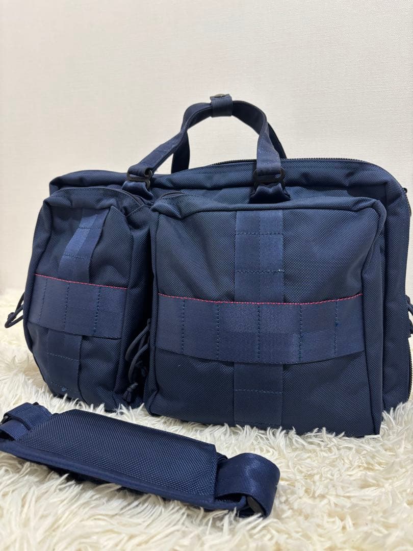 美品BRIEFING BEAMS PLUS / 別注 3WAY BAG NAVY