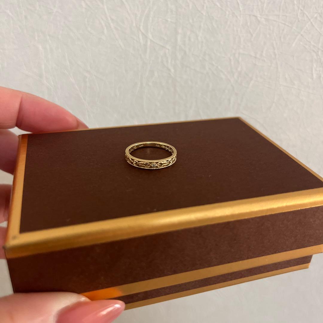 いろいろ〜⭐︎アガット　agat リーフ柄リング　K10 8号