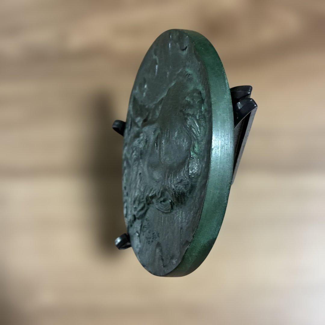 会津若松 太田良平作 河野広中 顔 レトロブロンズレリーフ 昭和珍品　銅