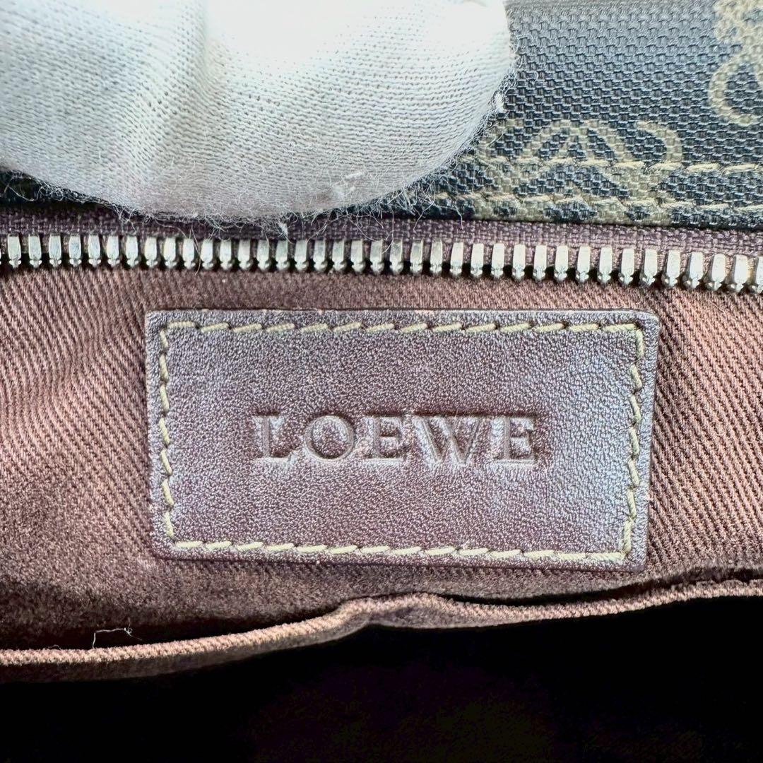 【美品】ロエベ ハンドバッグ ブラウン アナグラム ミニボストンバッグ