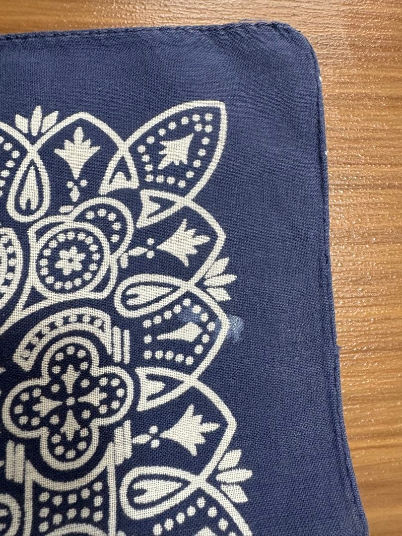ヴィンテージバンダナ　クロス柄　ショベル柄　rn14193 ネイビー　今市