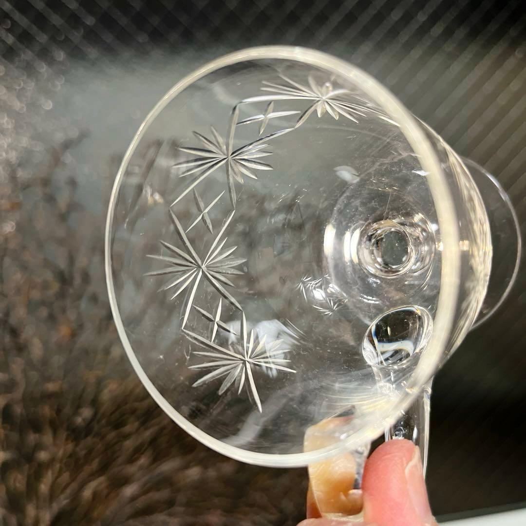 骨董 時代ガラス ギヤマン 切子 耳付ききグラス リキュールグラス 1客