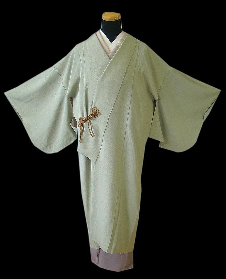 値下げ交渉OK！ロング寸 極上ちりめん地 万筋 道中着 正絹 B881