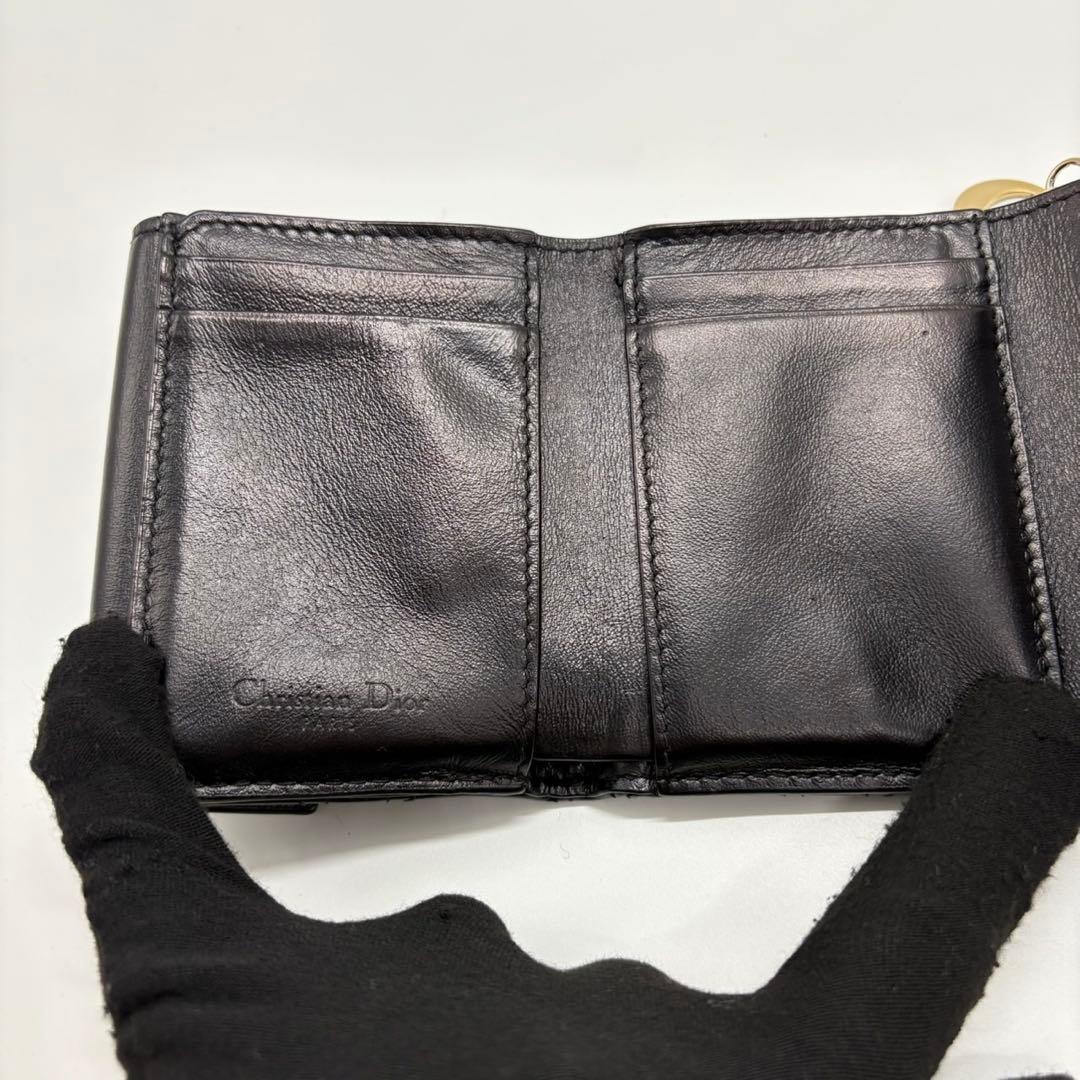DIOR☆レディ ディオール☆エナメル☆ロータスウォレット☆カナージュ☆財