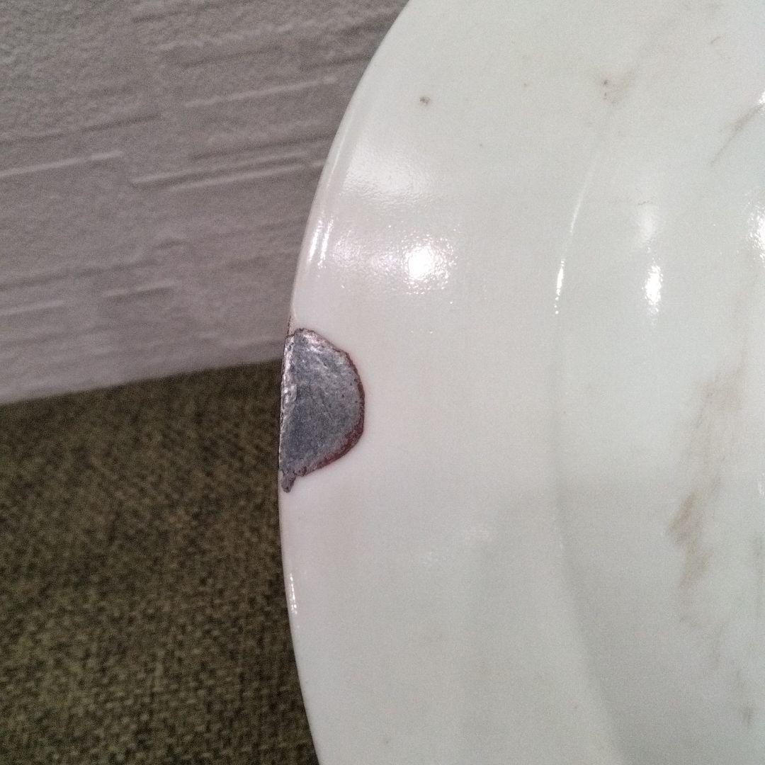 M167 康煕年製 染付丸皿 山水建物人物図 陶磁器 大皿鉢　H