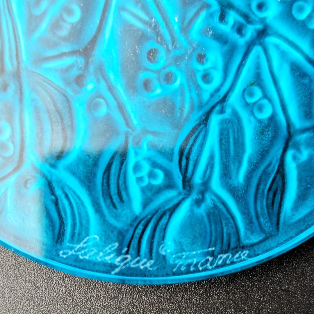 鮮烈ターコイズ☆ラリック ヤドリギ ペンダント オーナメント 美品