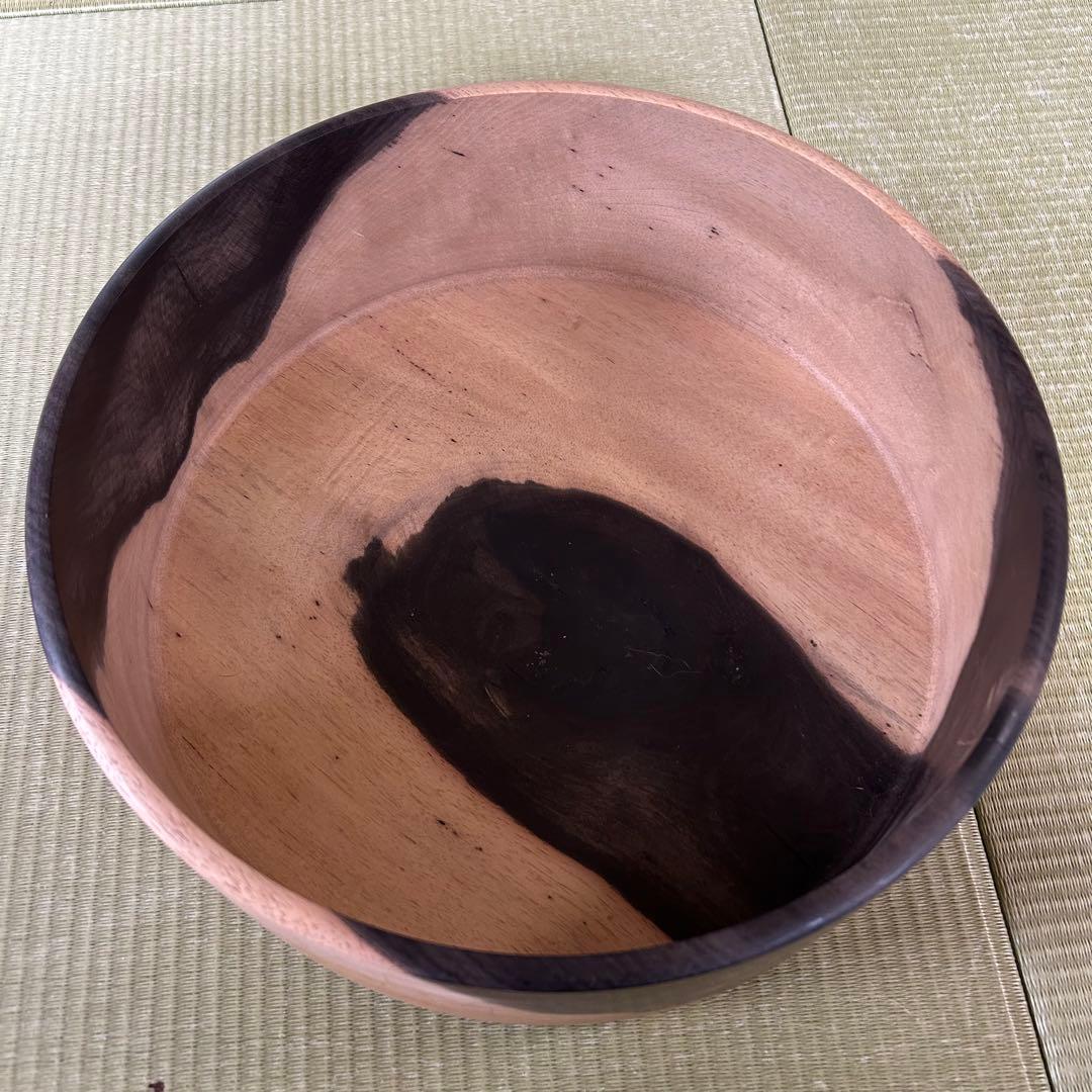 銘木 総黒柿無垢造 黒柿 茶櫃 茶びつ 取込盆