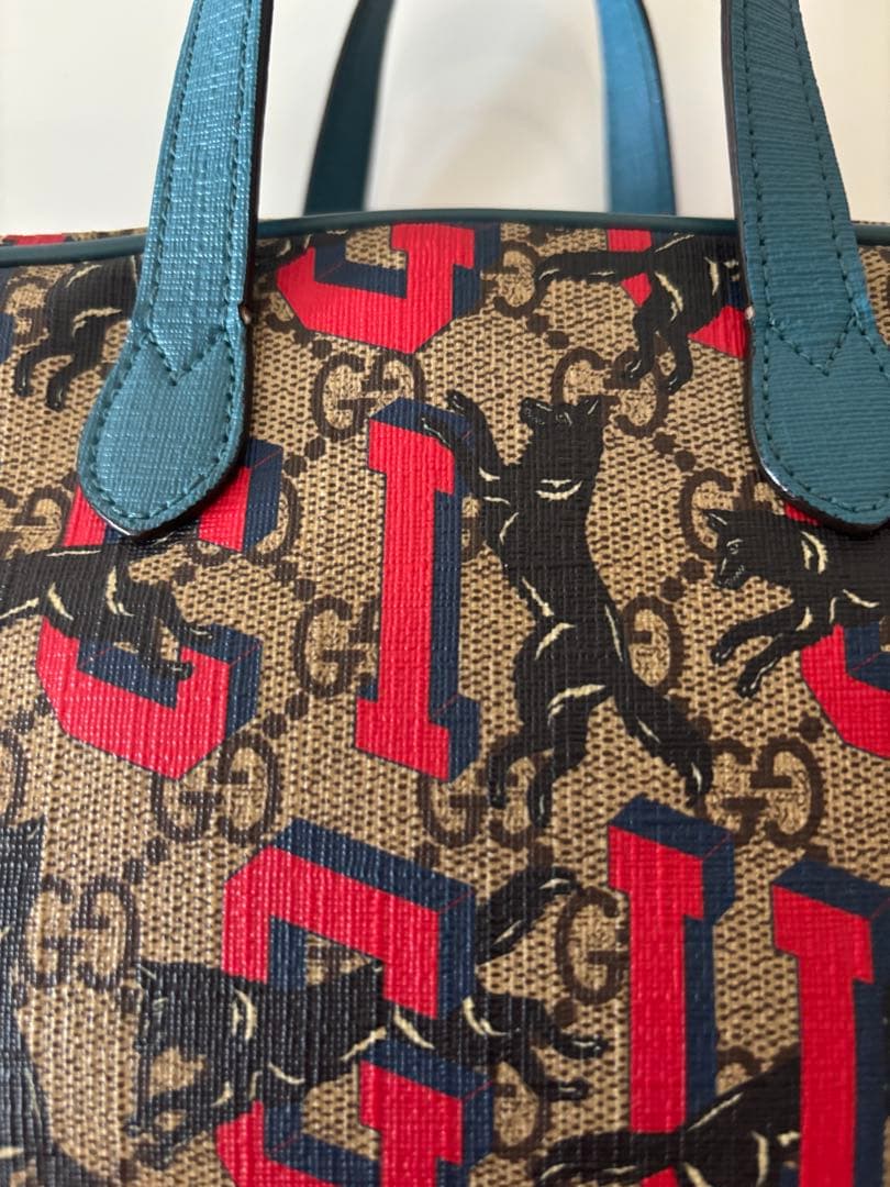 GUCCI ショルダーバッグ チルドレンズ GGプリント ウルフ オオカミ 犬
