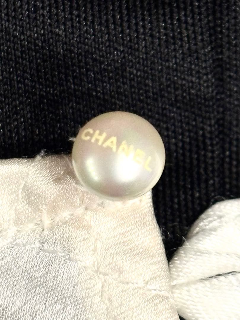 CHANEL 美品　ノースリーブ　トップス　パール　シルク100%