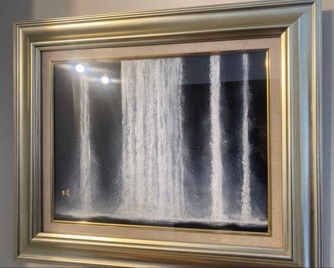 千住博 共シール「ウォーターフォール」肉筆保証/表サイン有り