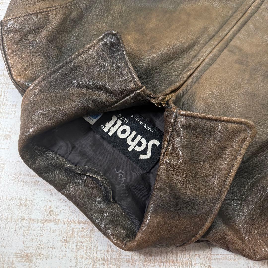 Schott ショットジャケット レザー ジップアップ Mサイズ