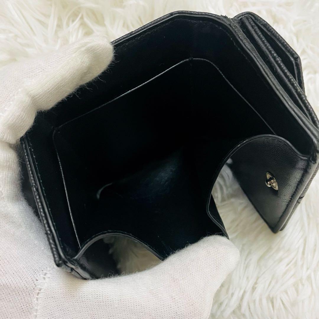 極美✨付属完備✨サンローラン 三つ折り財布 Vステッチ カサンドラ