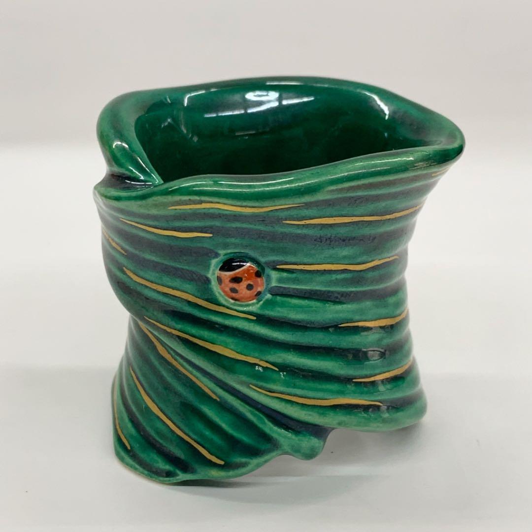 【蓋置　笹】中村良二　共箱