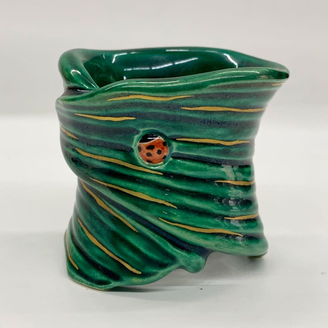 【蓋置　笹】中村良二　共箱