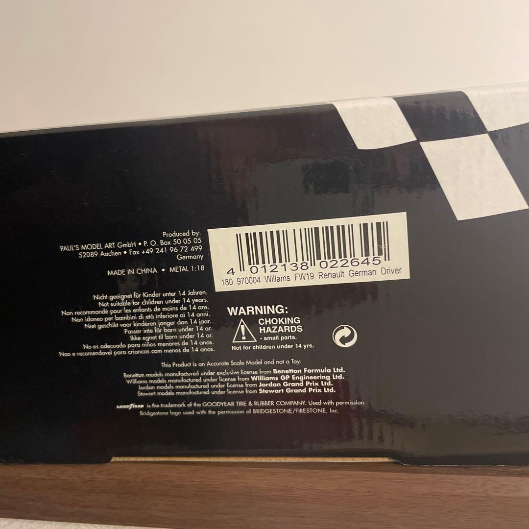 ミニチャンプス1/18 ウイリアムズルノーFW19 German D