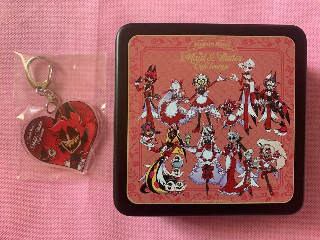 ハズビンホテル アニカフェ アニメイトカフェ アラスター アクキー 缶付き