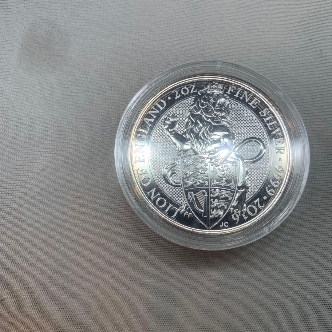 S3 純銀貨 2オンス クイーンズビースト 2016 ライオン・イングランド