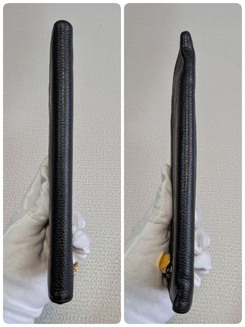 シャネル　デカココ　黒　長財布　キャビアスキン　ヴィンテージ　スマホ　ショルダー