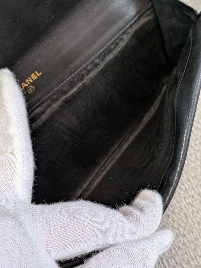 シャネル　デカココ　黒　長財布　キャビアスキン　ヴィンテージ　スマホ　ショルダー