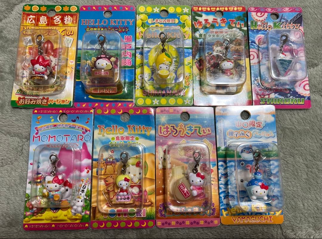 ご当地キティちゃん　ファスナーマスコット、ストラップ合計77点