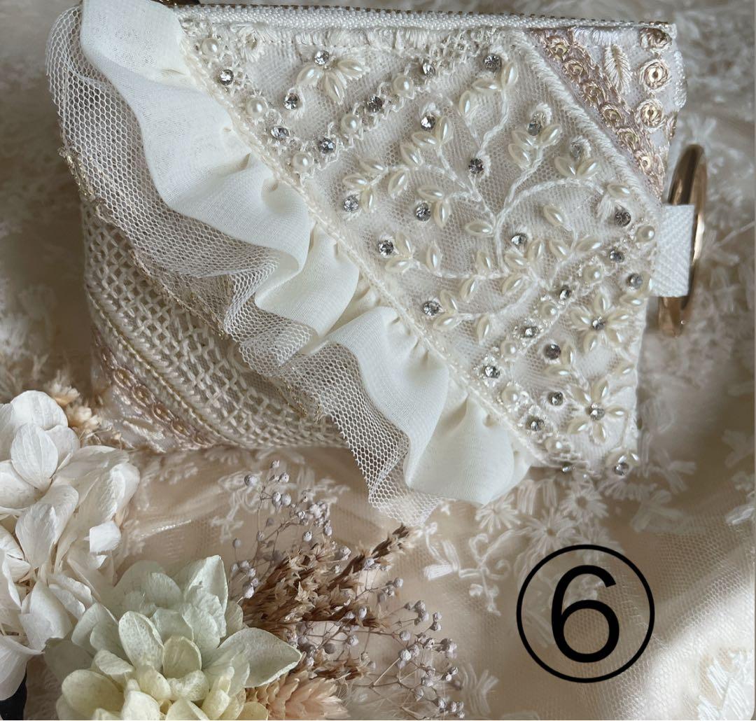 インド刺繍リボン　ポーチ