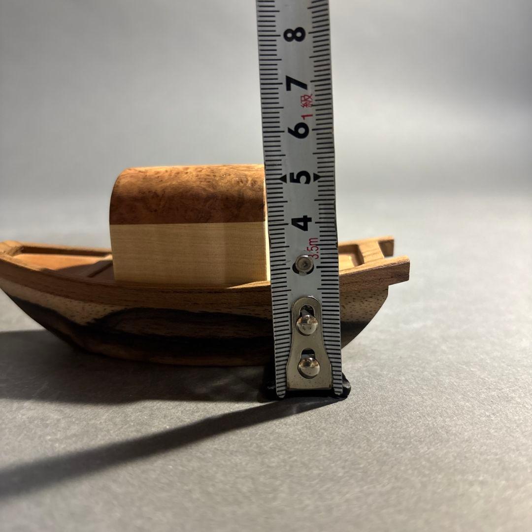 一徳　木地寄　舟　香合　共箱　黒柿等