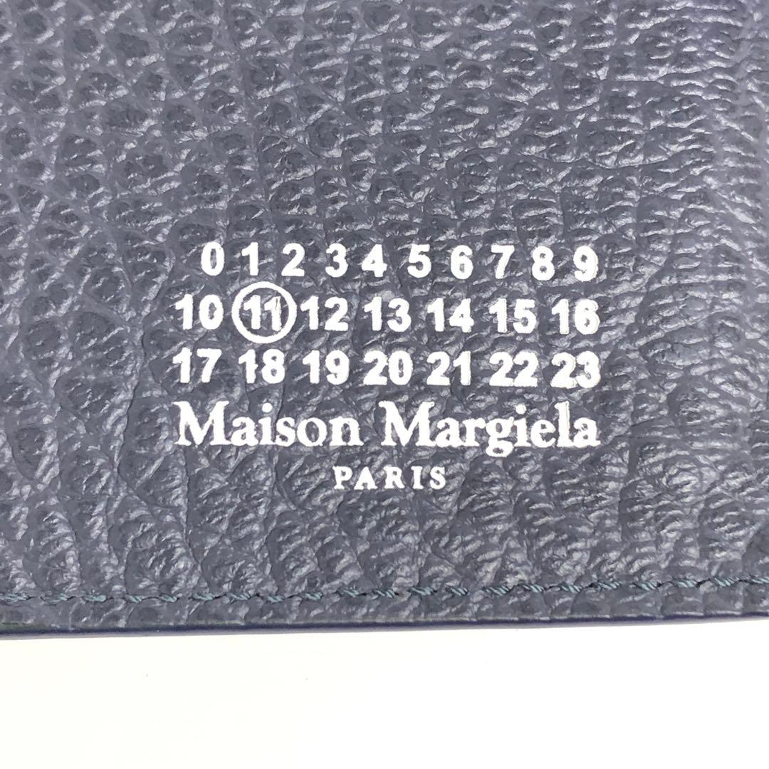 【美品】★8F061 メゾンマルジェラ ケース グレインレザー ネイビー