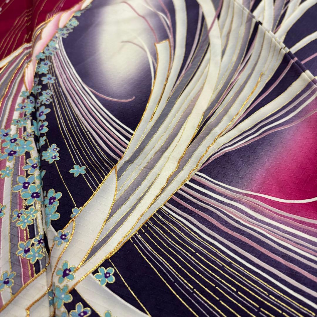 ふさ様 AK-6867 振袖 金駒刺繍 迫力ある鳥 着丈175 素敵なデザイン