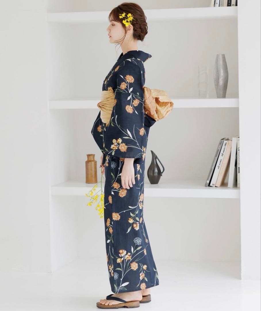 【未使用】Dita 浴衣5点セット 蒲公英色の花あそび(月夜)