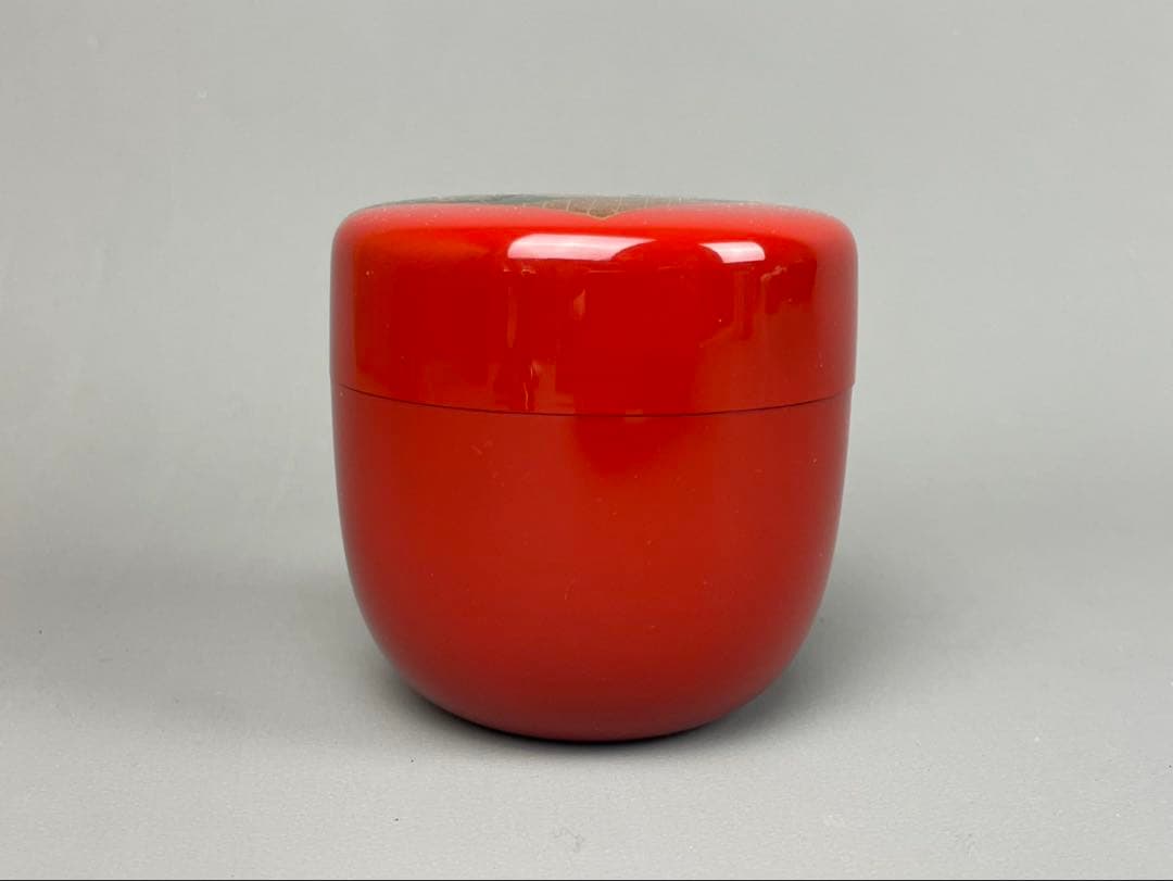 村田宗覚作 誰袖蒔絵 大棗 朱塗 茶道具 共箱付 漆