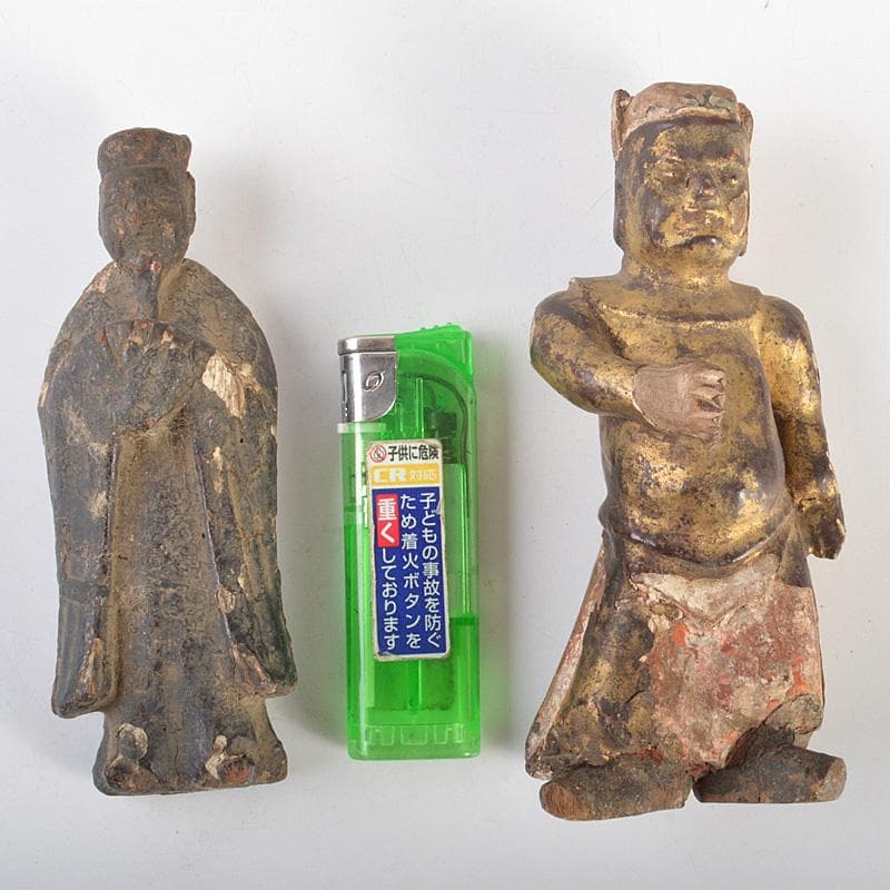 仏教美術 木彫など 懐中仏 仏像 人物像 4点まとめて M R7450