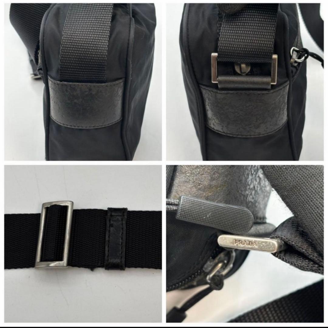 大人気 プラダ PRADA 三角ロゴ ショルダーバッグ　23cm ブラック