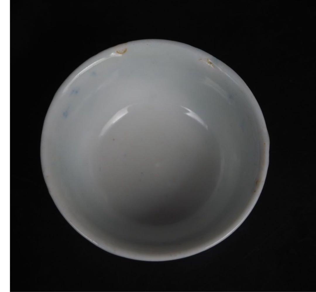 送料無料明治時代　印判　青華煎茶碗5客　検/楽山紫砂九谷備前萩焼常滑宝生伊万里