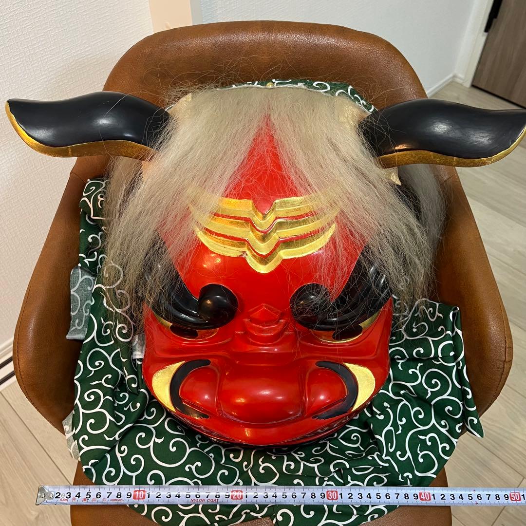 お正月前SALE】獅子舞 獅子頭 石岡 木彫 置物 古美術 神楽 木製 木彫