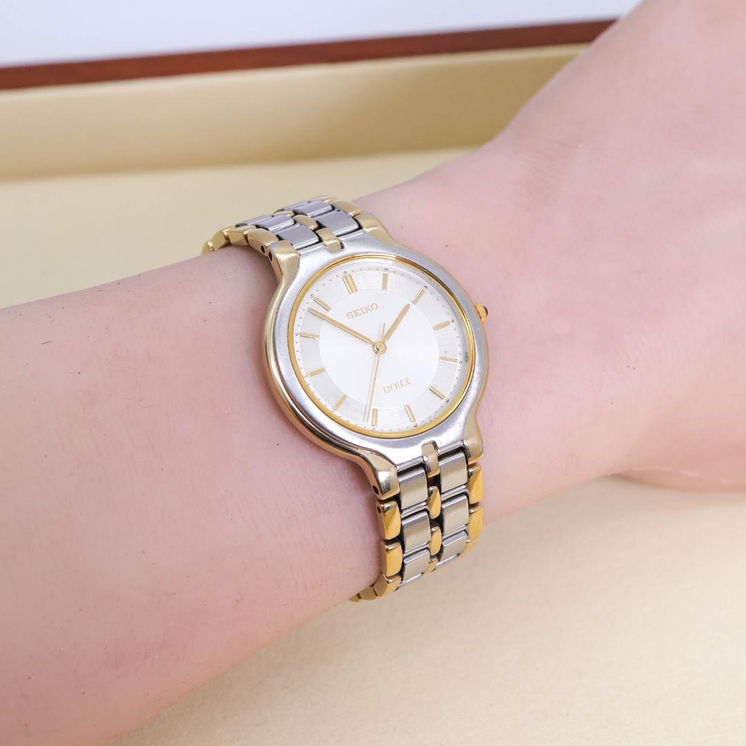 稼働 SEIKO Dolce 腕時計 ゴールド コンビカラー 新品電池 2641