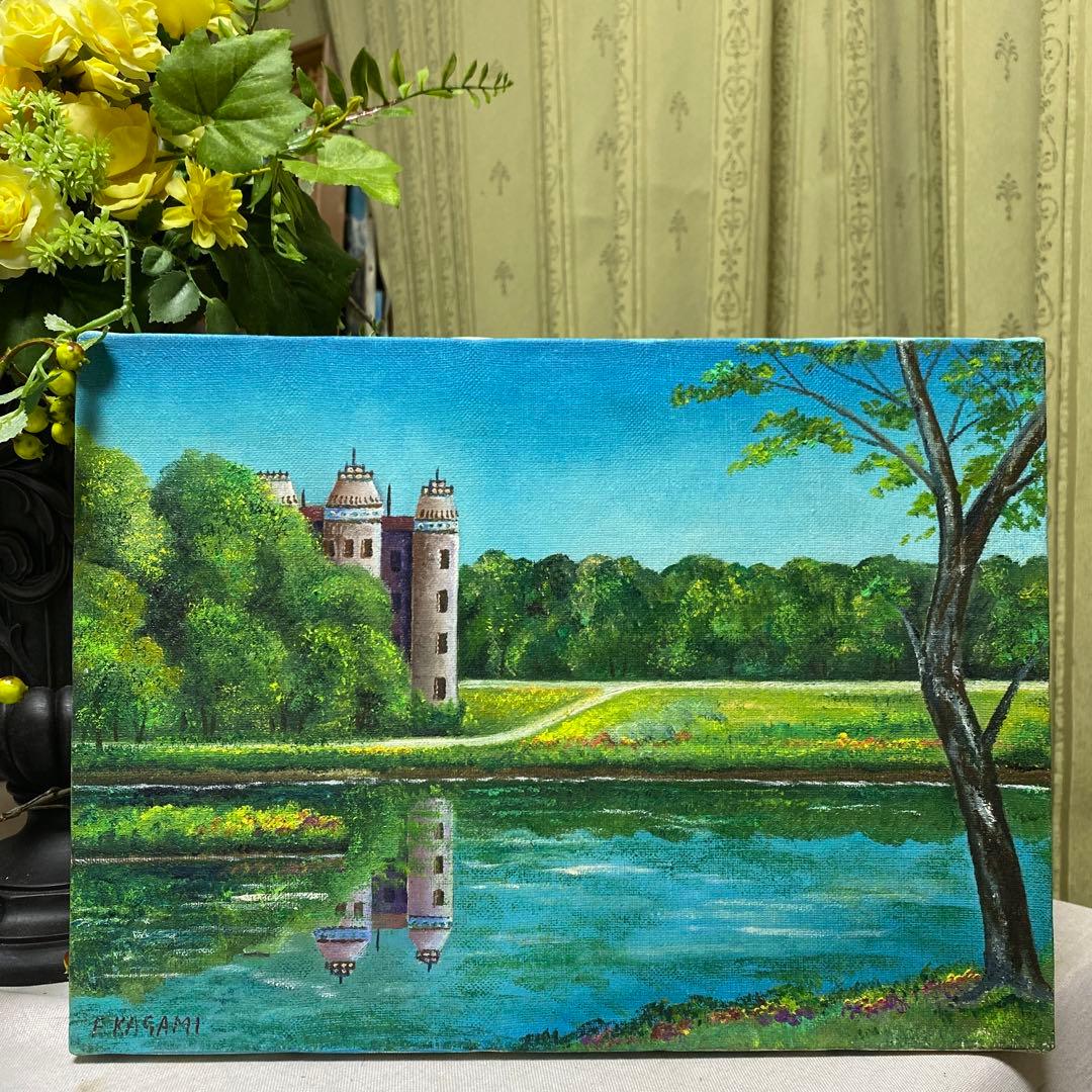 絵画原画油彩画油絵一点物アート作品自作の絵風景画「二上山」