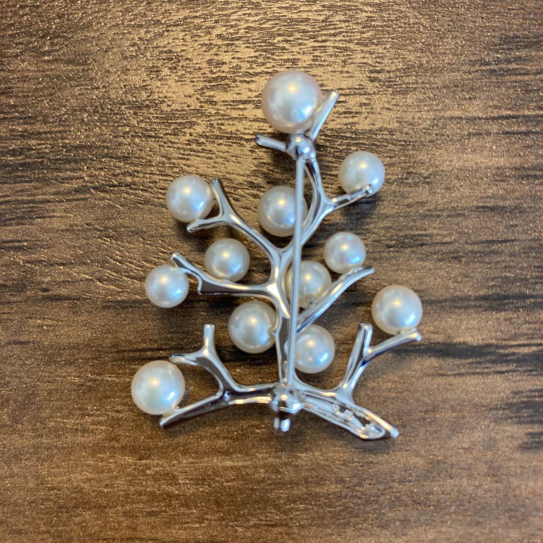 極美品】 ミキモト 幸福の木 シルバー ラージサイズ ブローチ 箱付き