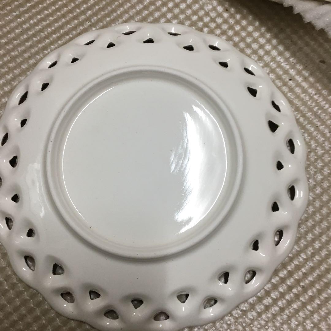 0653　富永陶園 ポピーすかし絵変わり ケーキセット カゴ付