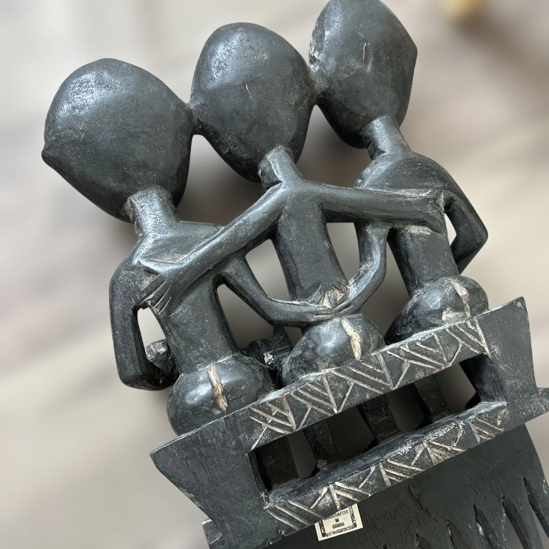 今なら値下げ‼️西アフリカ アシャンティ族 櫛 壁掛 アフリカ木彫り 置き物