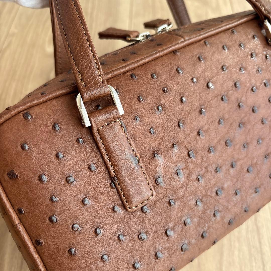 【新品未使用】fROU fROU オーストリッチ ハンドバッグ JRA認定