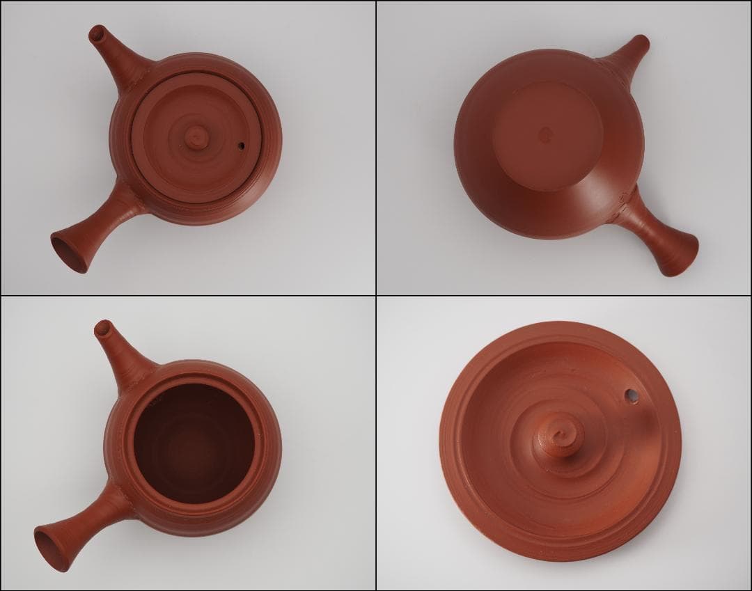 人間国宝 三代山田常山作 常滑焼 朱泥茶器 共布/共箱