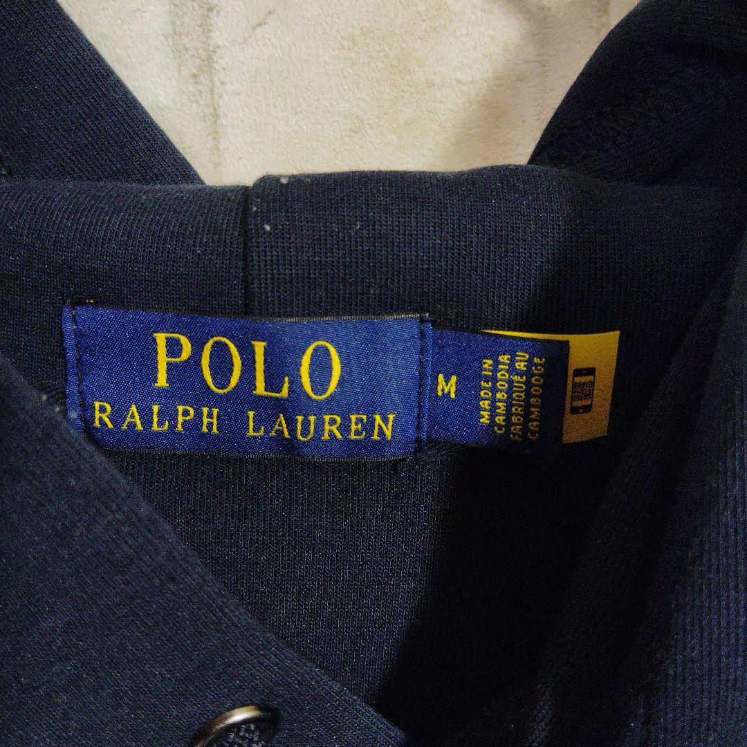 ポロラルフローレン　パーカー　ネイビー　ビッグポニー　現行　 Vガゼット　刺繍