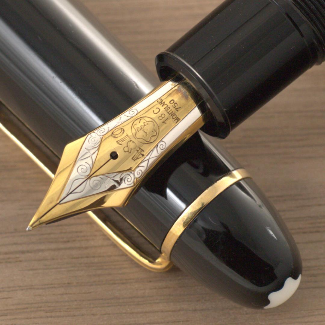 MONTBLANC 149 万年筆 18金EF3帯段なしエボナイト芯インク箱付き