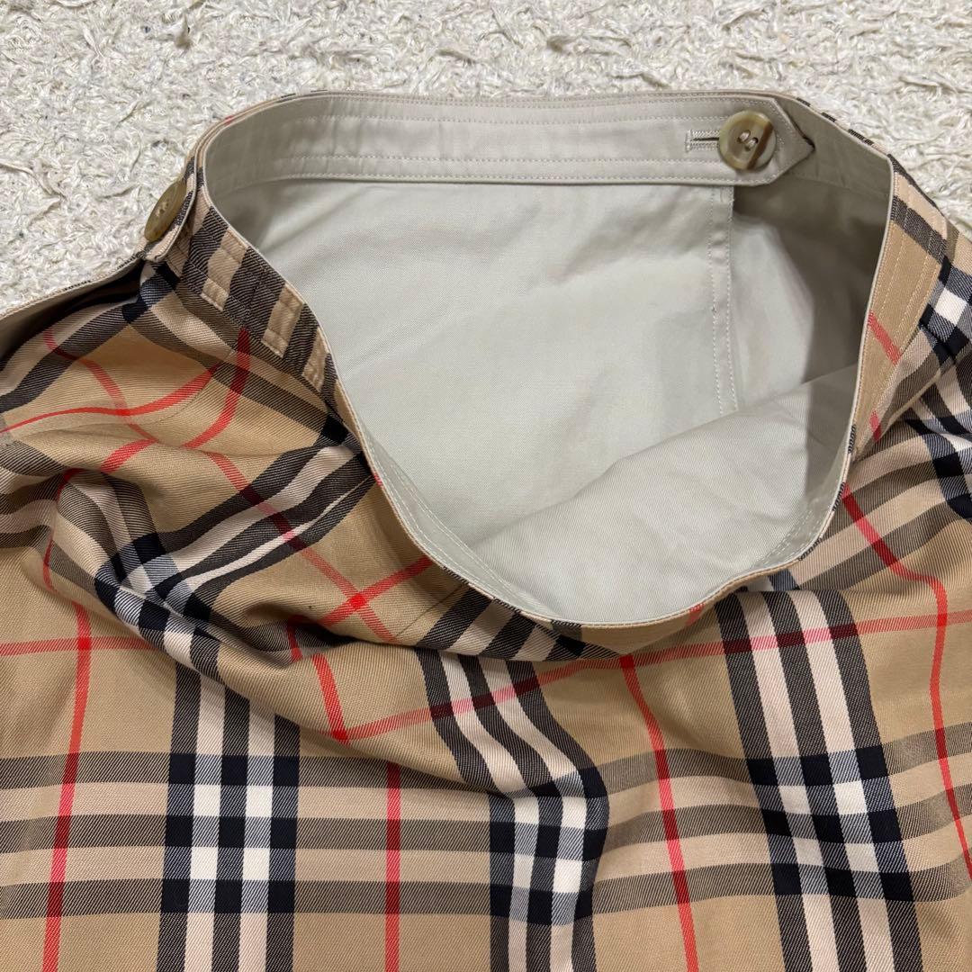 バーバリー　リバーシブルスカート　ノバチェック　膝丈　ラップスカート