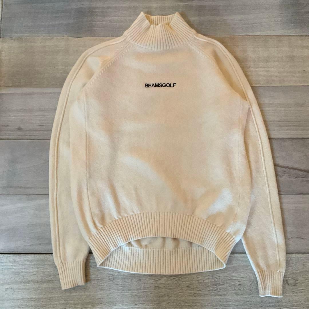 極美品BEAMSGOLF ハイネックセーター アイボリーL