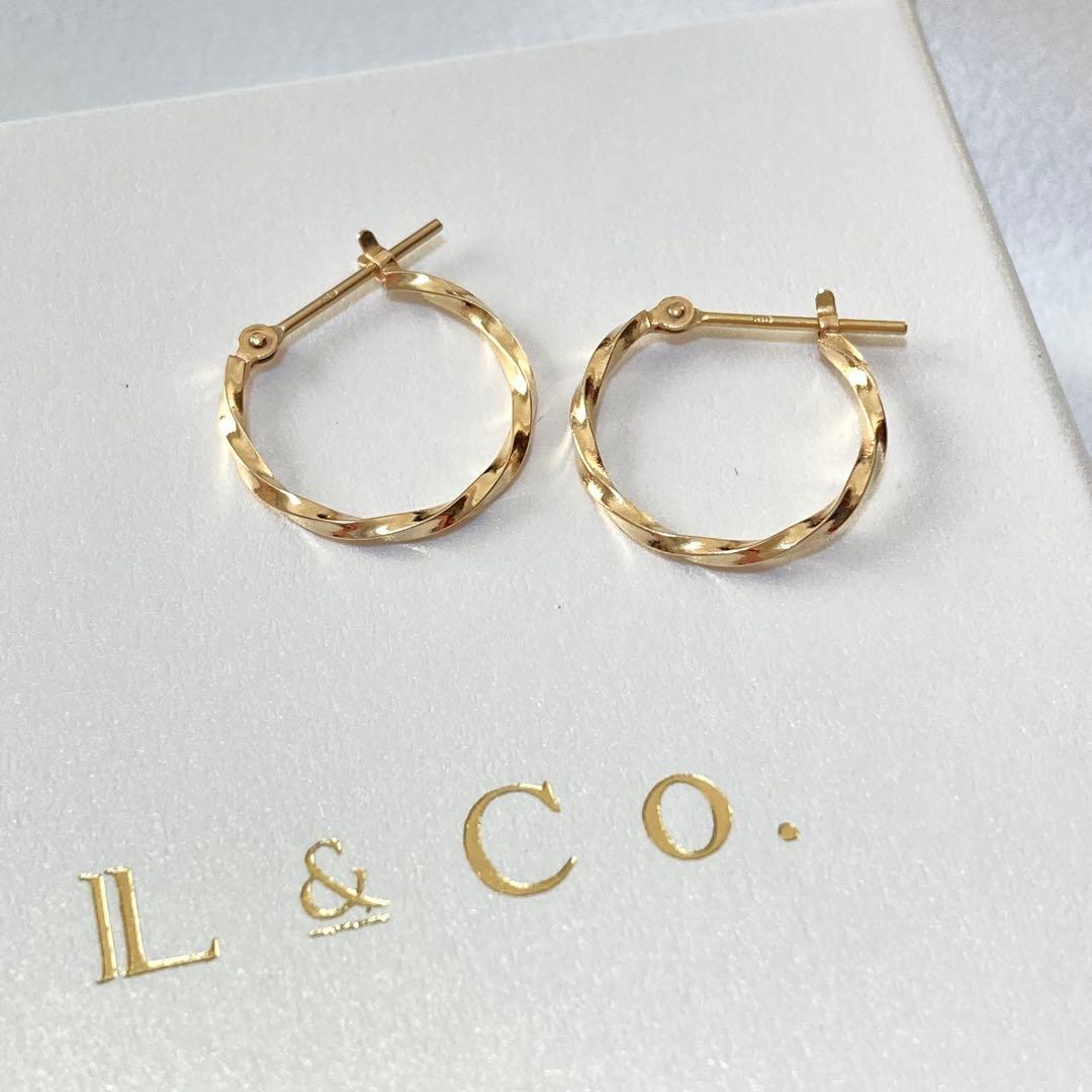 未使用・箱付】L&Co. K10 フープピアス｜ひねり ゴールド - メルカリ