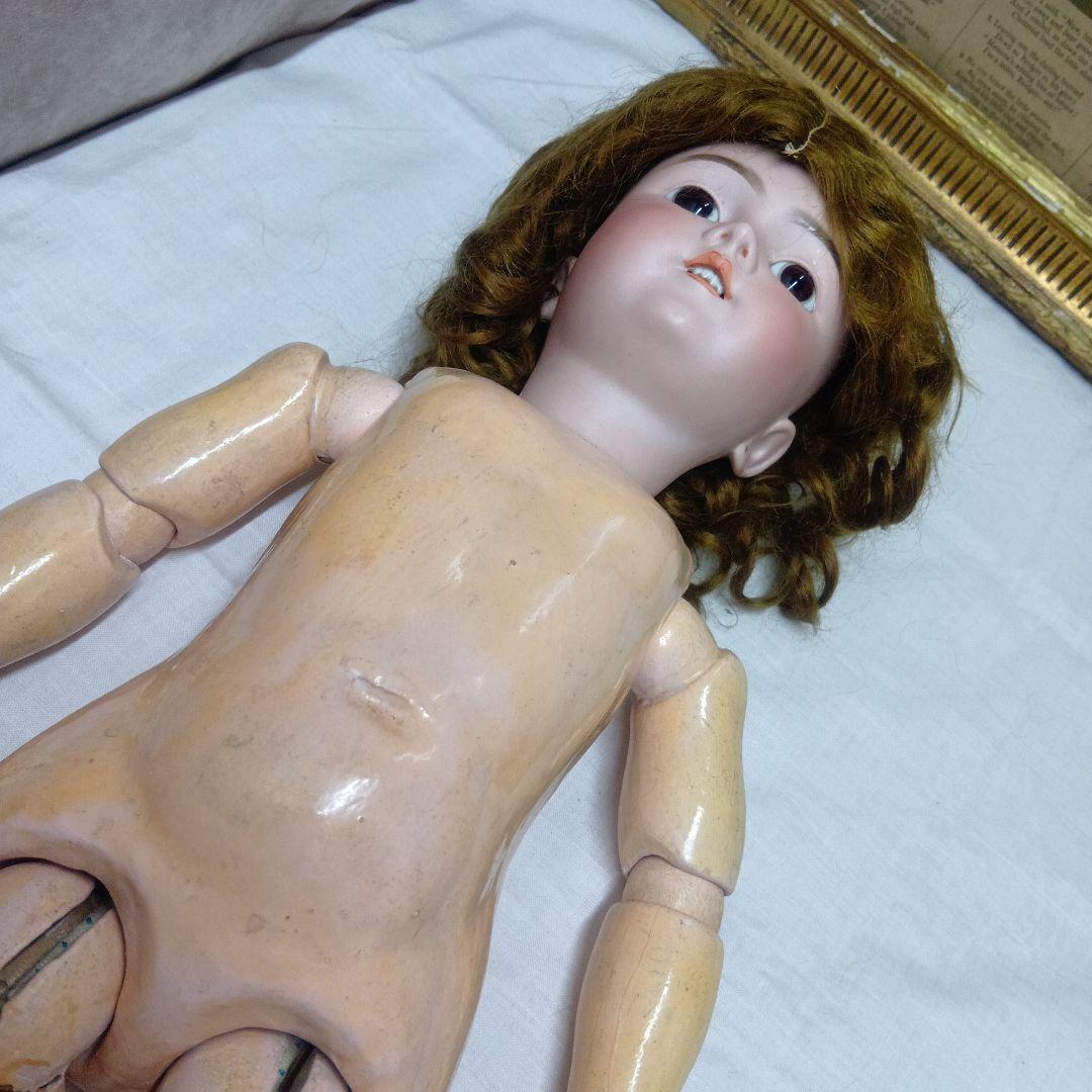 ♥色白で可愛いお顔のアンティークビスクドールハンドベルグDEP （難有り）