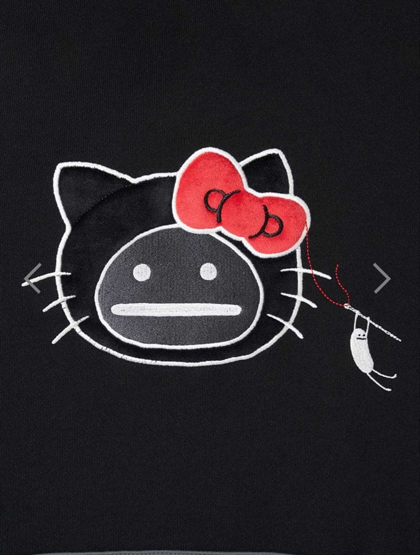 HELLO SHADOW フェイス｜裏毛ビッグシルエットパーカー　L