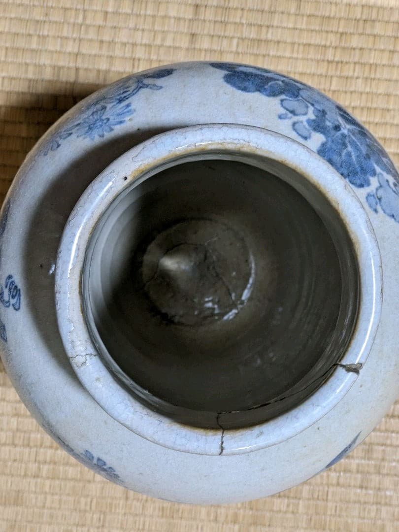 ⭐枯淡！江戸時代 染付花鳥紋様壺 瓶 古美術品 コレクション骨董品